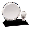 Round Crystal with Golf Ball (5 1/2")